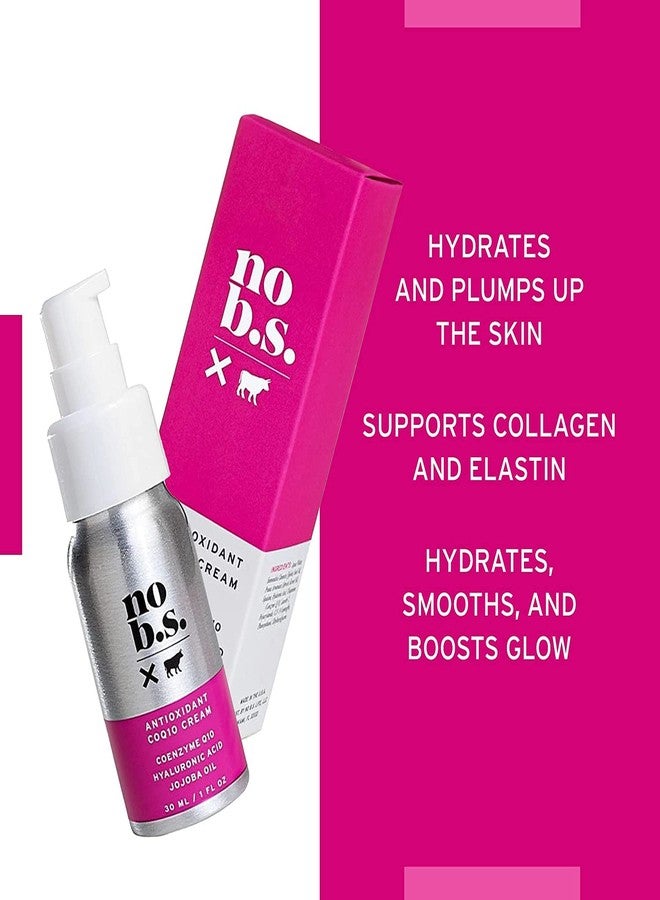 NO B. S. NO BAD STUFF No Bad Stuff - Antioxidant COQ10 Cream, Daily Face Moisturizer with Coenzyme Q10, Hyaluronic Acid & Jojoba Oil, Protect, Firm & Smooth Skin, Gluten Free, Vegan, Travel Size, 1 FL Oz - Image 3